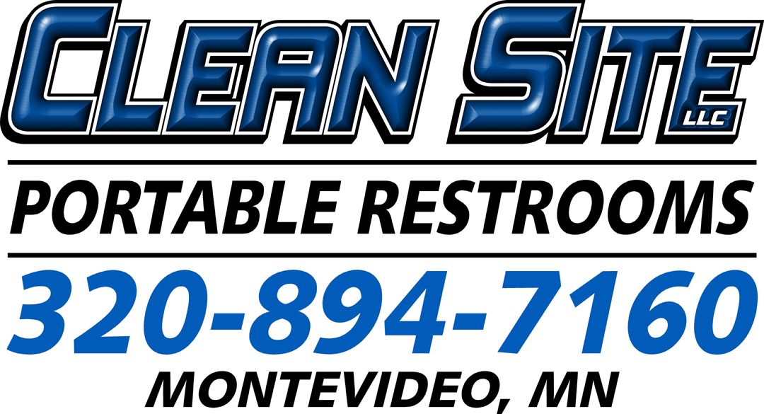 A logo for clean site portable restrooms in montevideo , mn