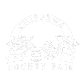 A black and white logo for the chippewa county fair