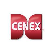 A red and white logo for a company called cenex.