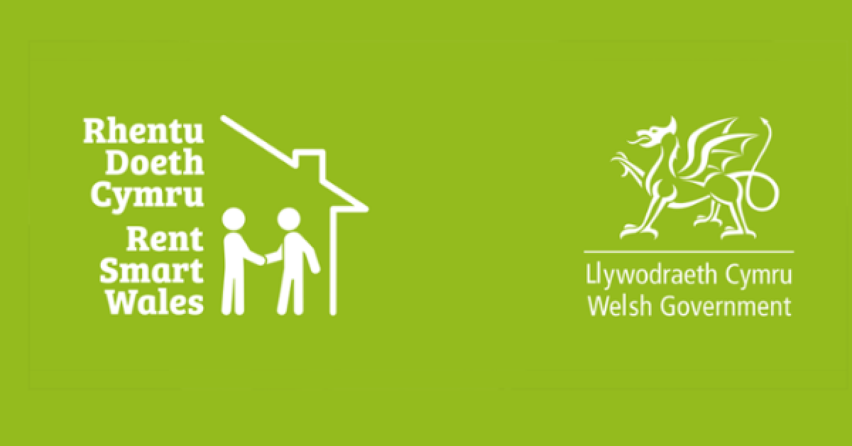 Digs Swansea | Logos for Rent Smart Wales and the Welsh Government, both on a green background.