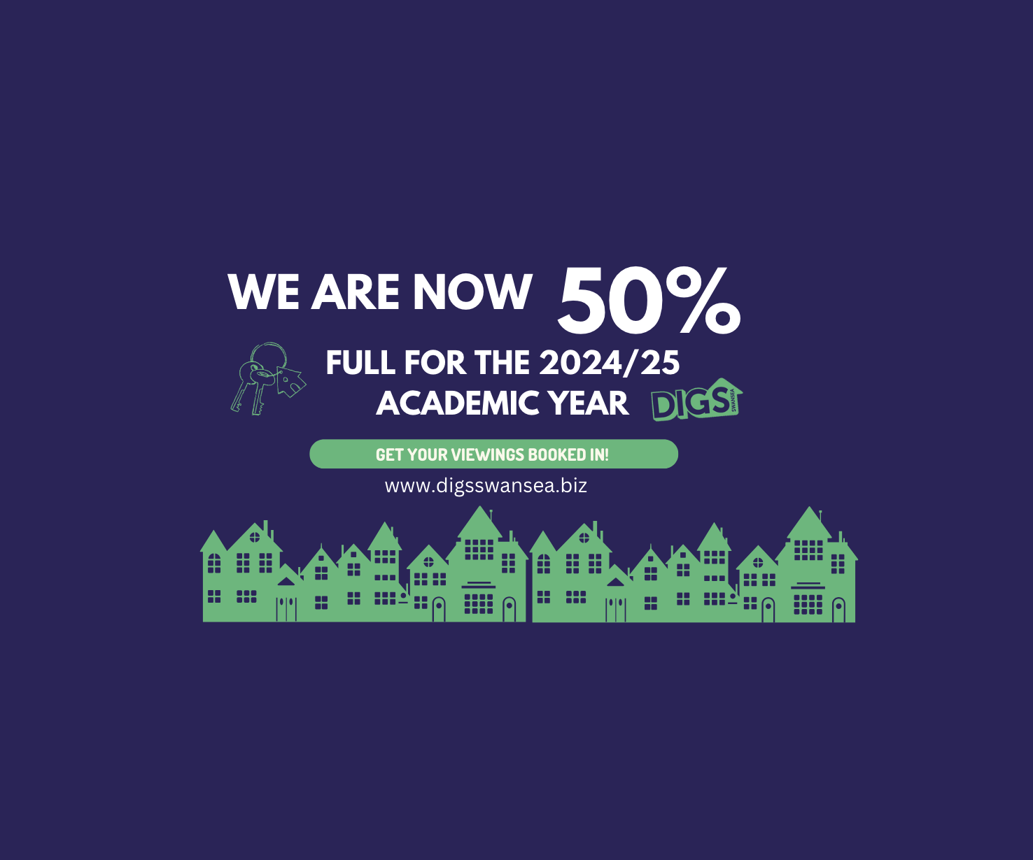 We are now more than 50% let for the 2024/25 Academic Year!