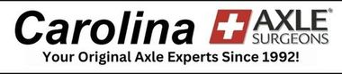 A logo for Carolina Axle Surgeons shows your original axle experts since 1992