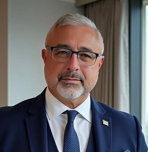 A man and a woman are sitting on a dock overlooking a lake.