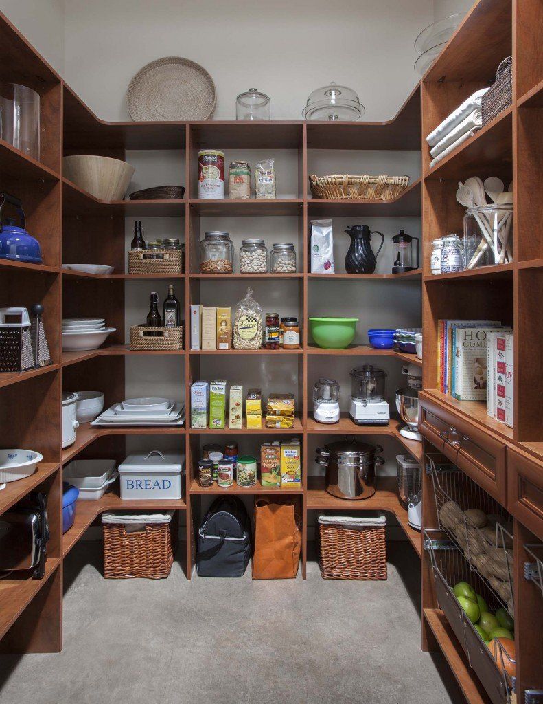 Custom kitchen pantry shelving