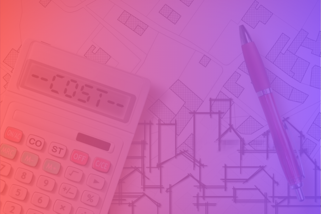 Calculator and rising property icons showing insurance savings through fire system maintenance