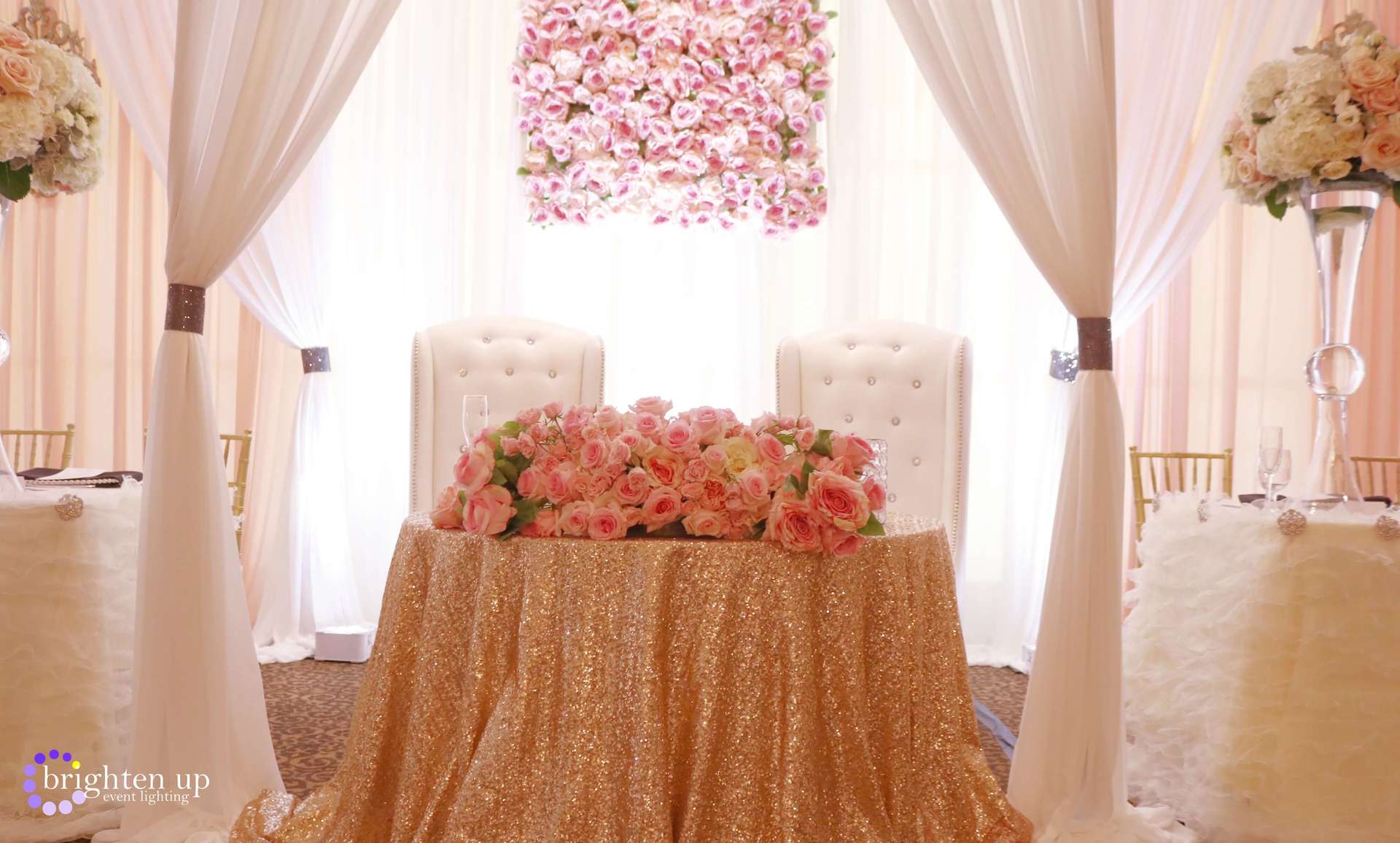 Arden Hills Resort Wedding Sacramento Uplighting Brighten Up Event Lighting White Pink Wedding