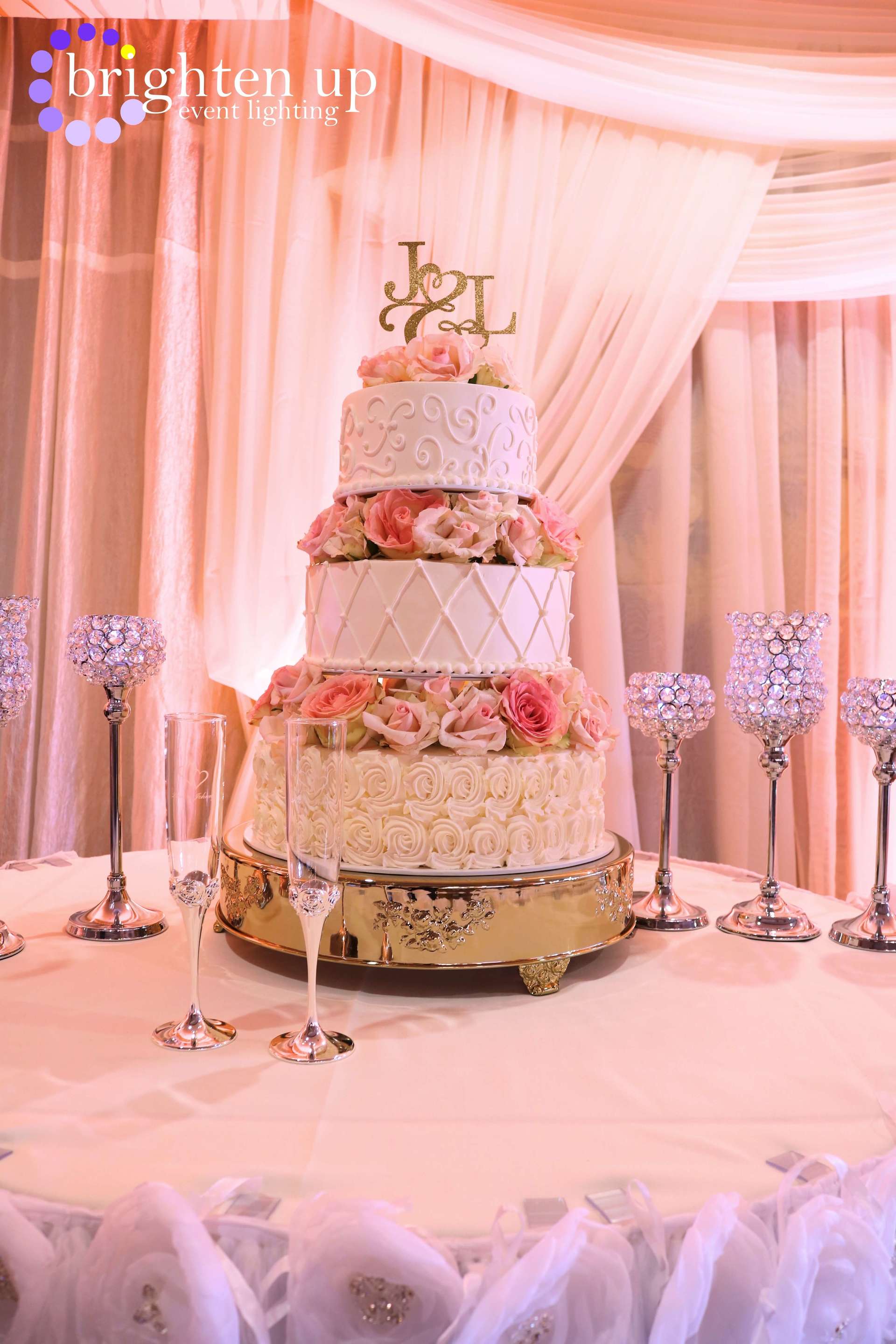 Asian Pearl Restaurant Wedding Sacramento Pink Blush Uplighting Brighten Up Event Lighting