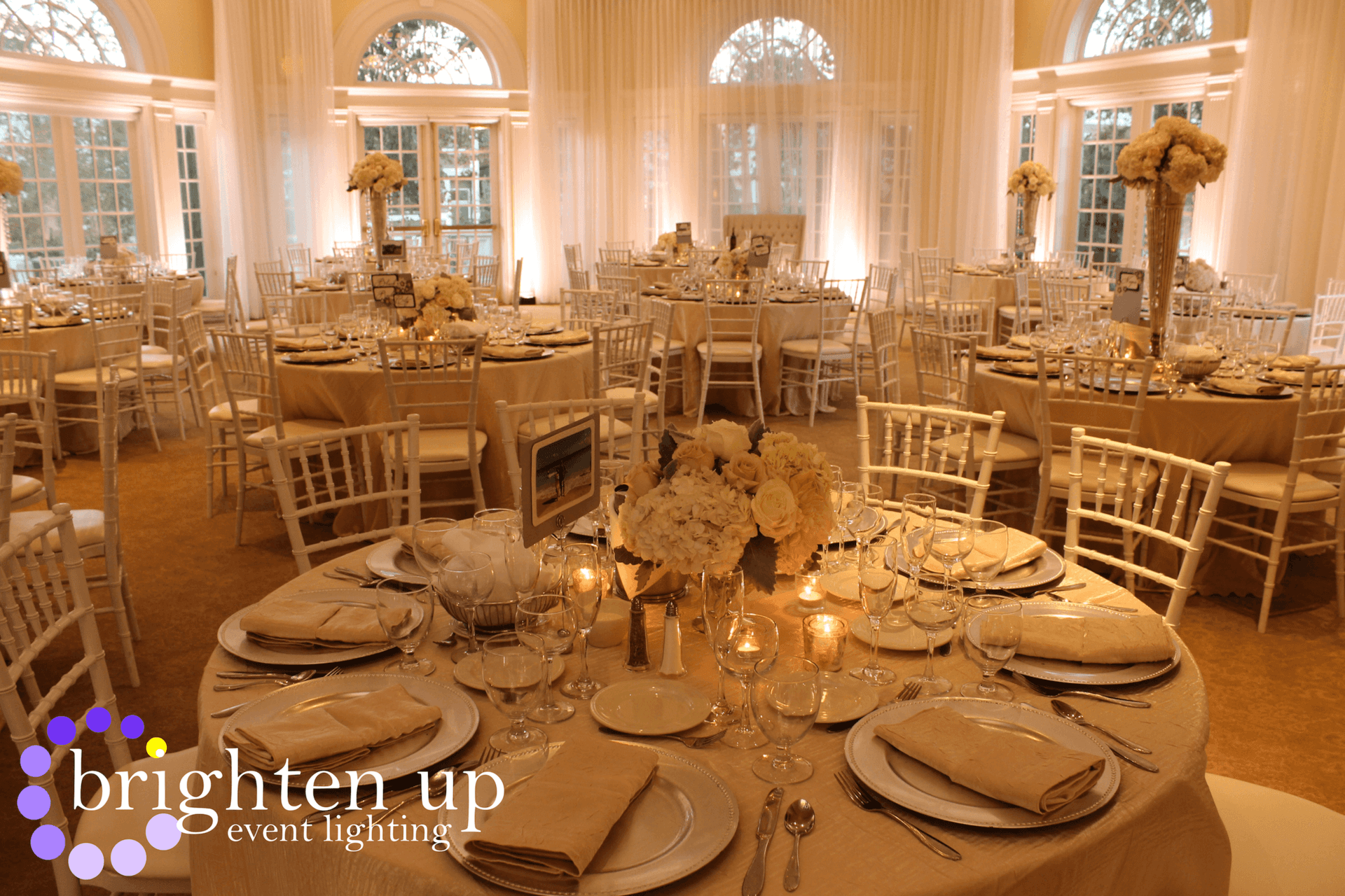 Vizcaya Sacramento Wedding Amber Uplighting Brighten Up Event Lighting