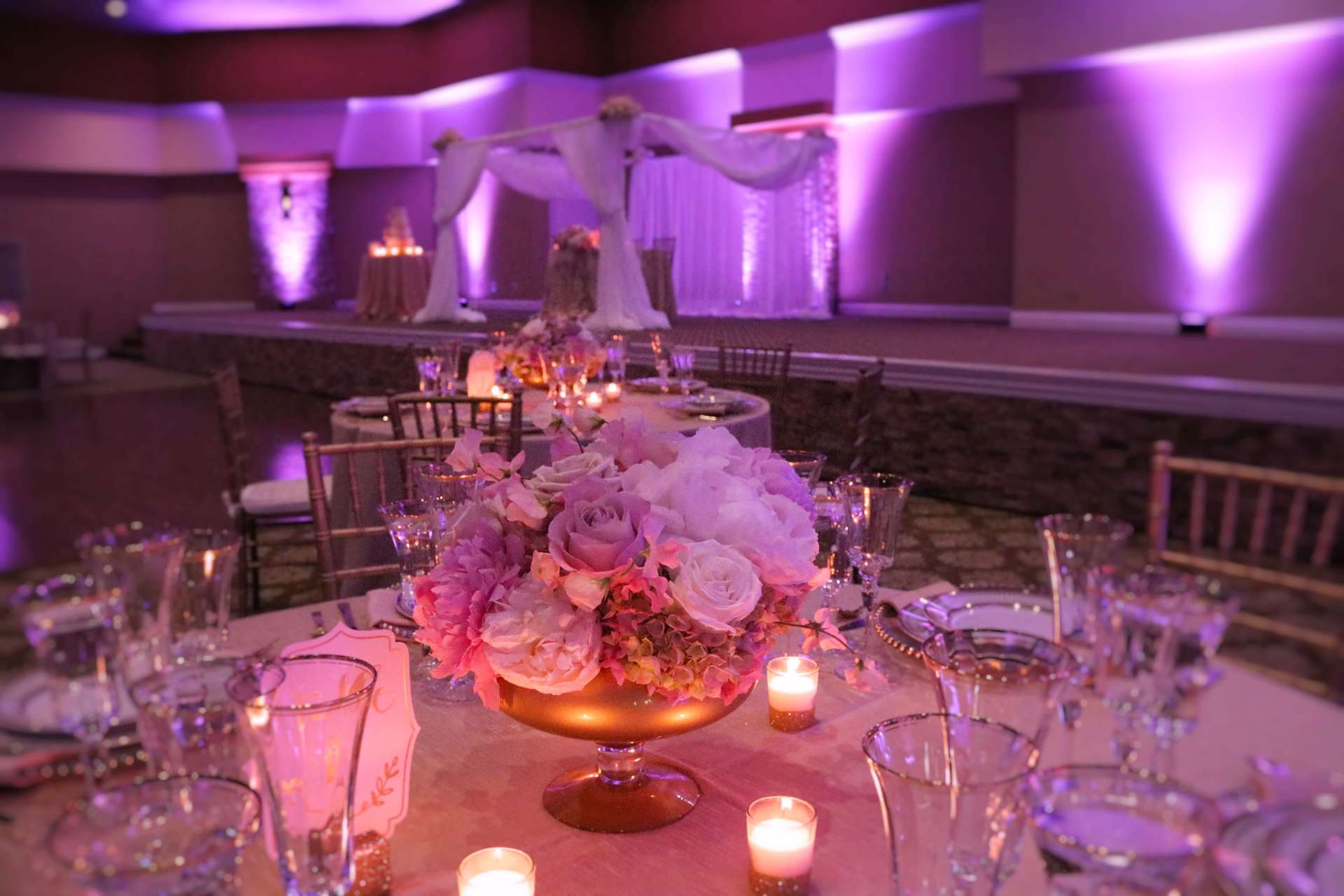 Rocklin Event Center Wedding Purple Uplighting Brighten Up Event Lighting