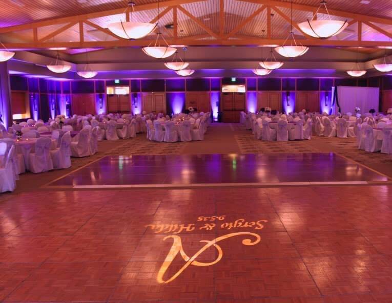 citrus heights community center wedding lighting decor purple