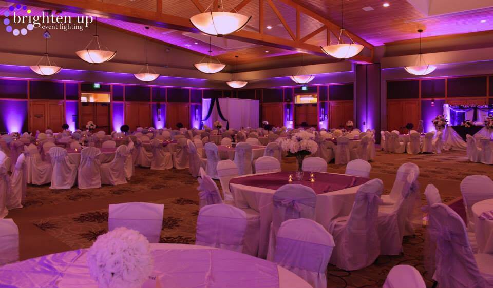 Citrus Heights Community Center Wedding Sacramento Purple Uplighting Brighten Up Event Lighting