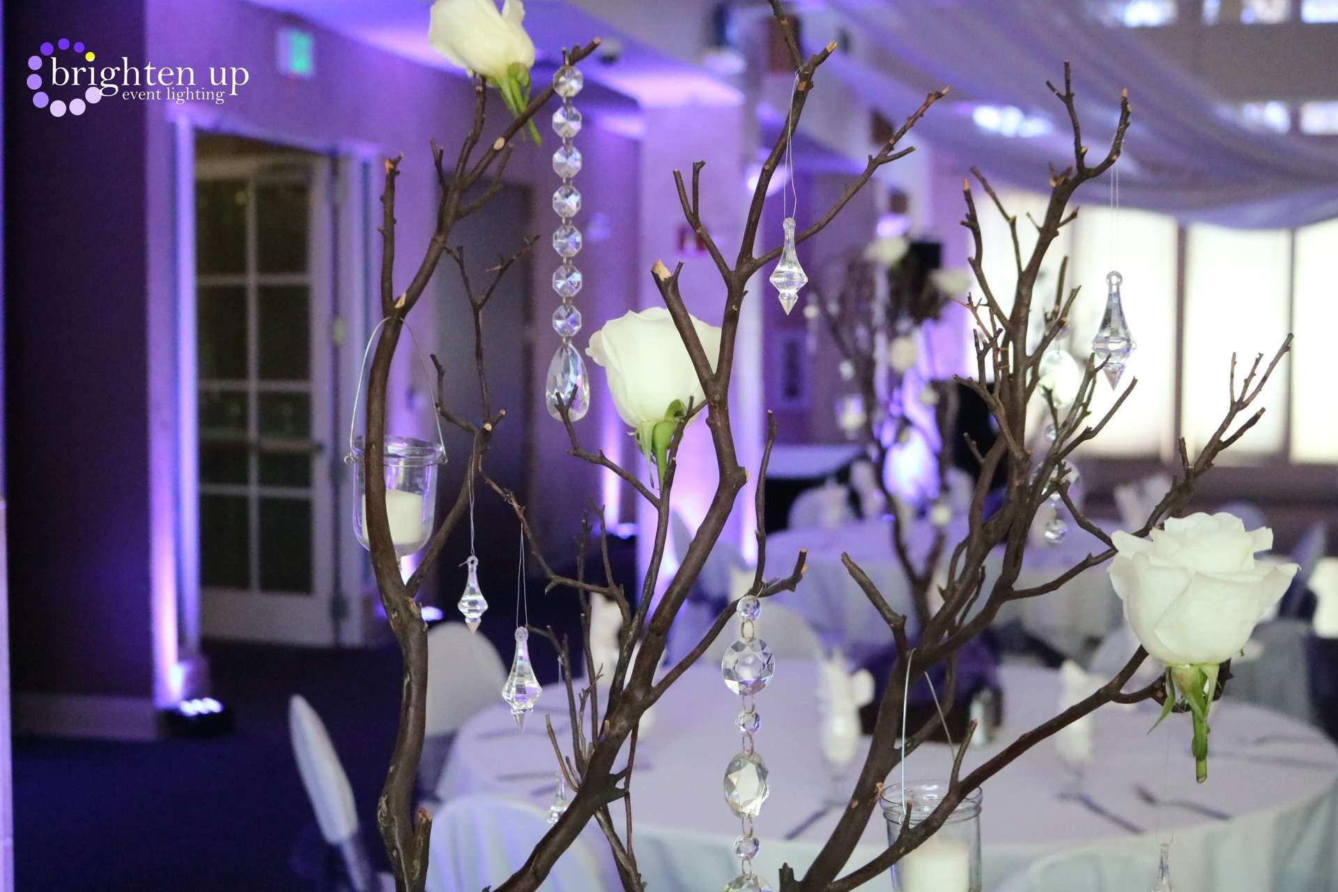 Rocklin Event Center Wedding Purple Lavender Uplighting Brighten Up Event Lighting