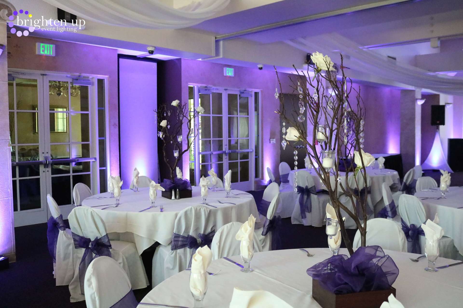 Clubhouse at Paradise Valley Fairfield Purple Wedding Uplighting Brighten Up