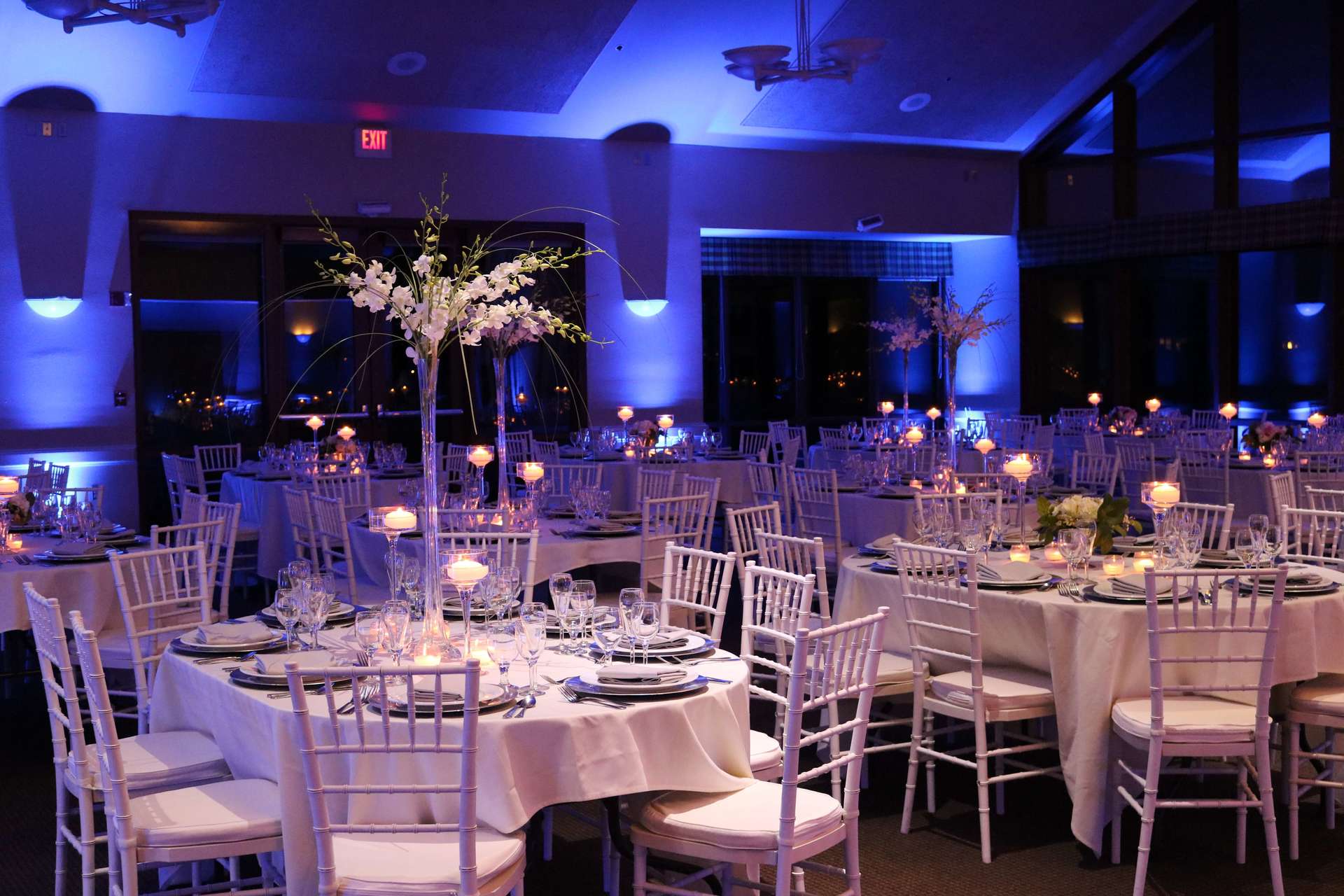 Woodcreek Roseville Wedding Royal Blue Uplighting Brighten Up Event Lighting