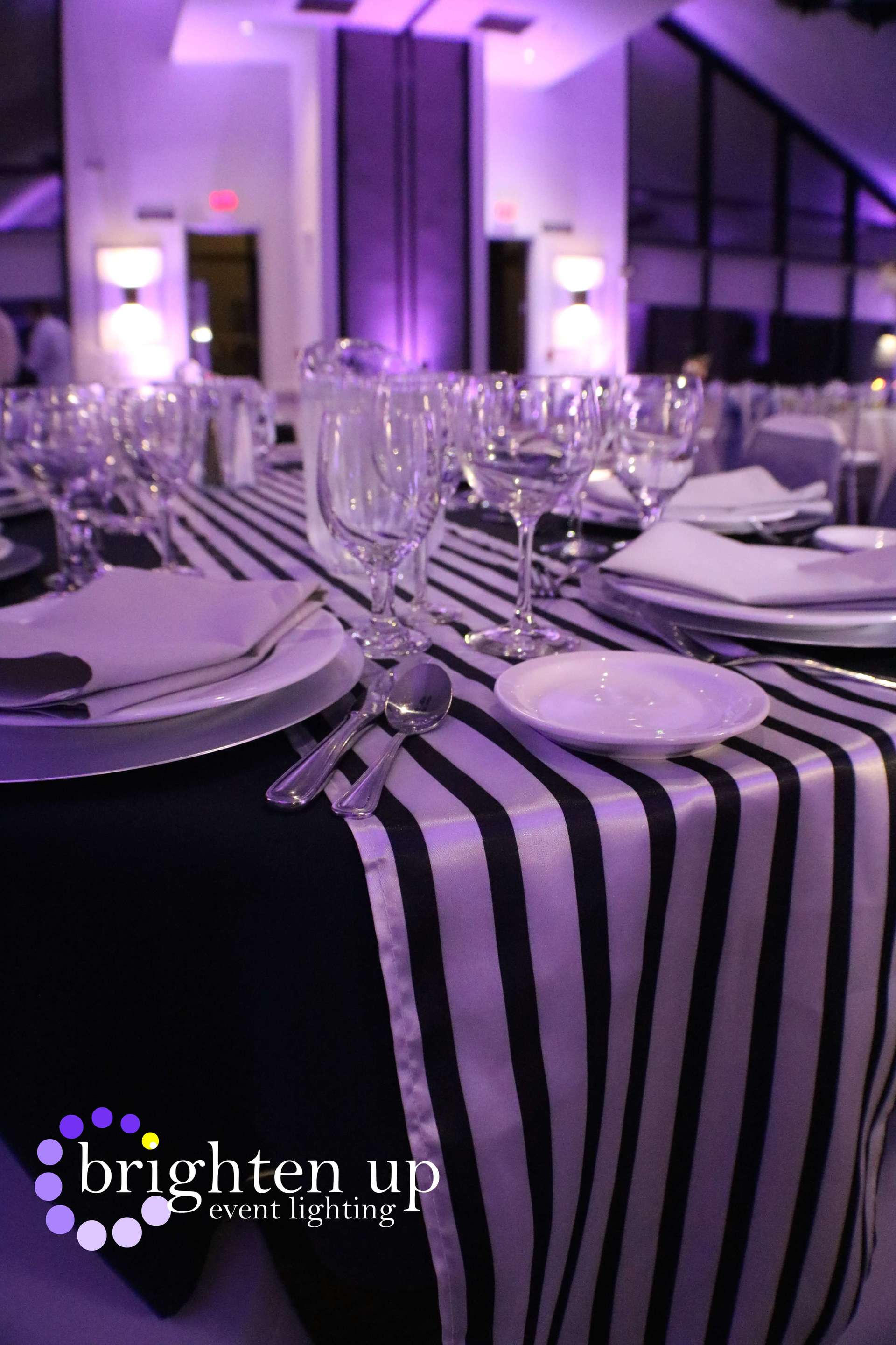 Clubhouse at Woodcreek Roseville Wedding Purple Uplighting Brighten Up Event Lighting