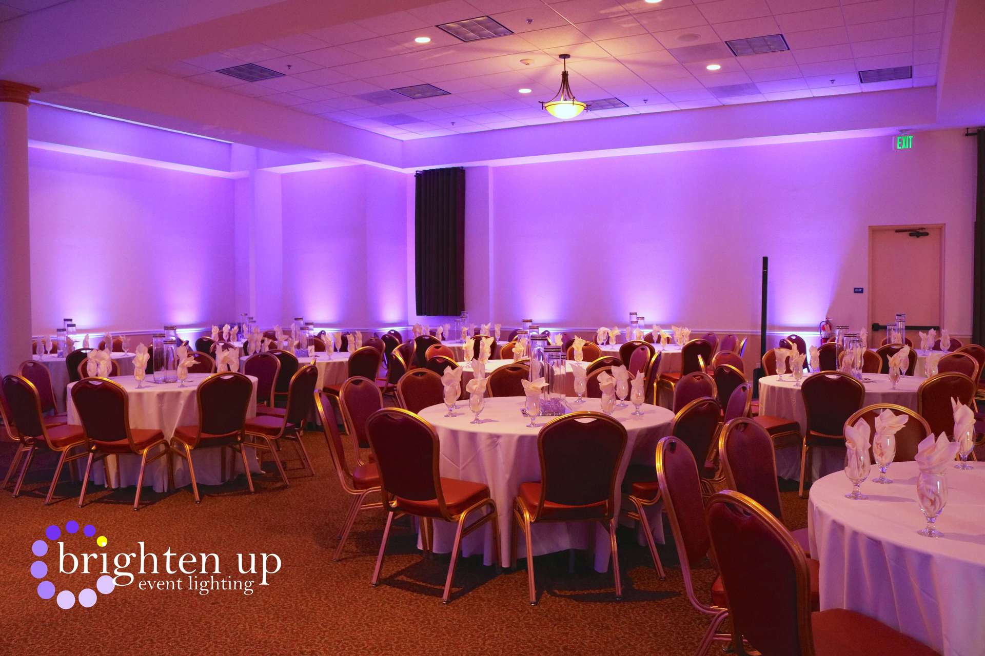 Four Points Sheraton Sacramento Wedding Purple Uplighting Brighten Up Event Lighting