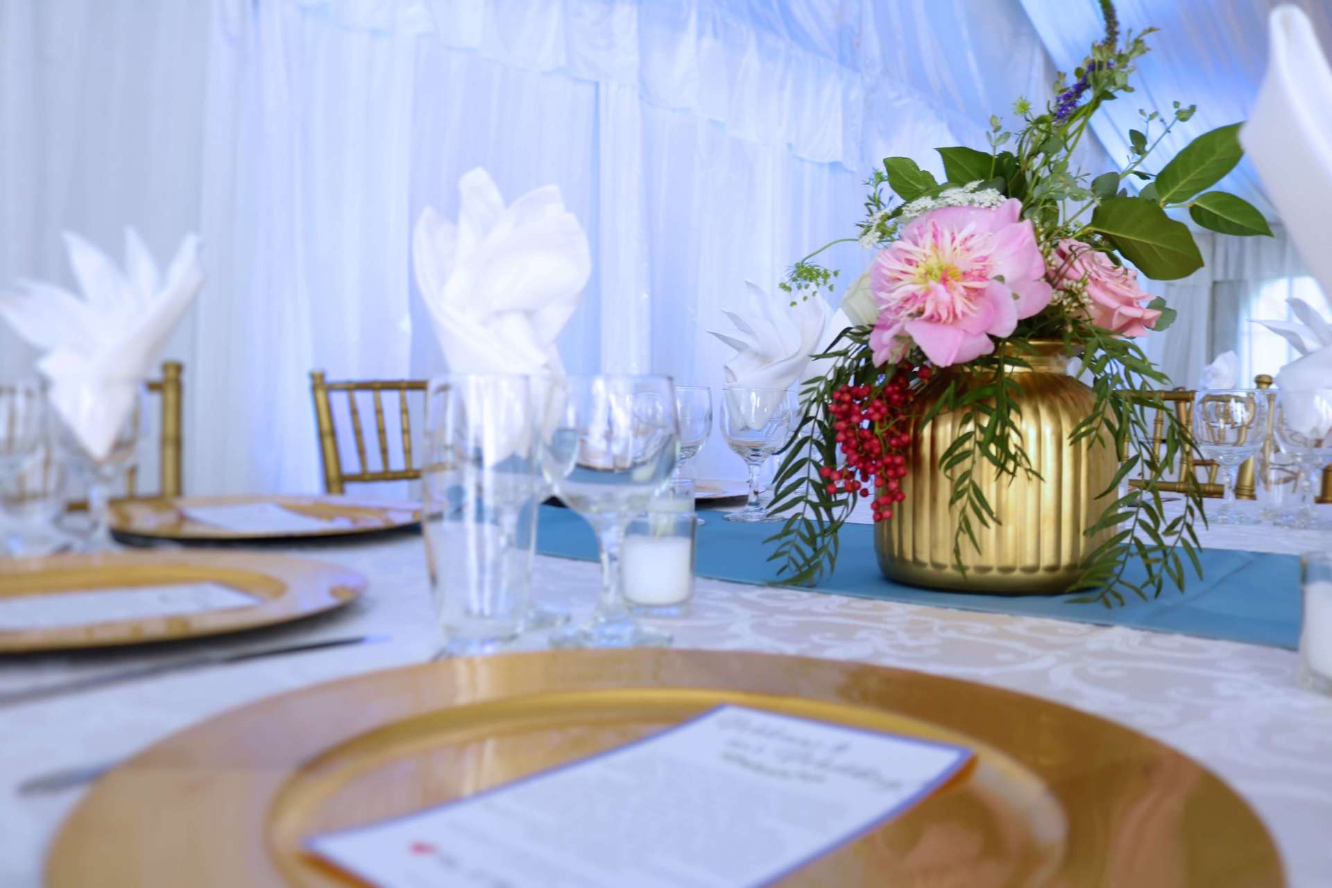 Grand Island Mansion Wedding Sacramento Blue Uplighting Brighten Up Event Lighting