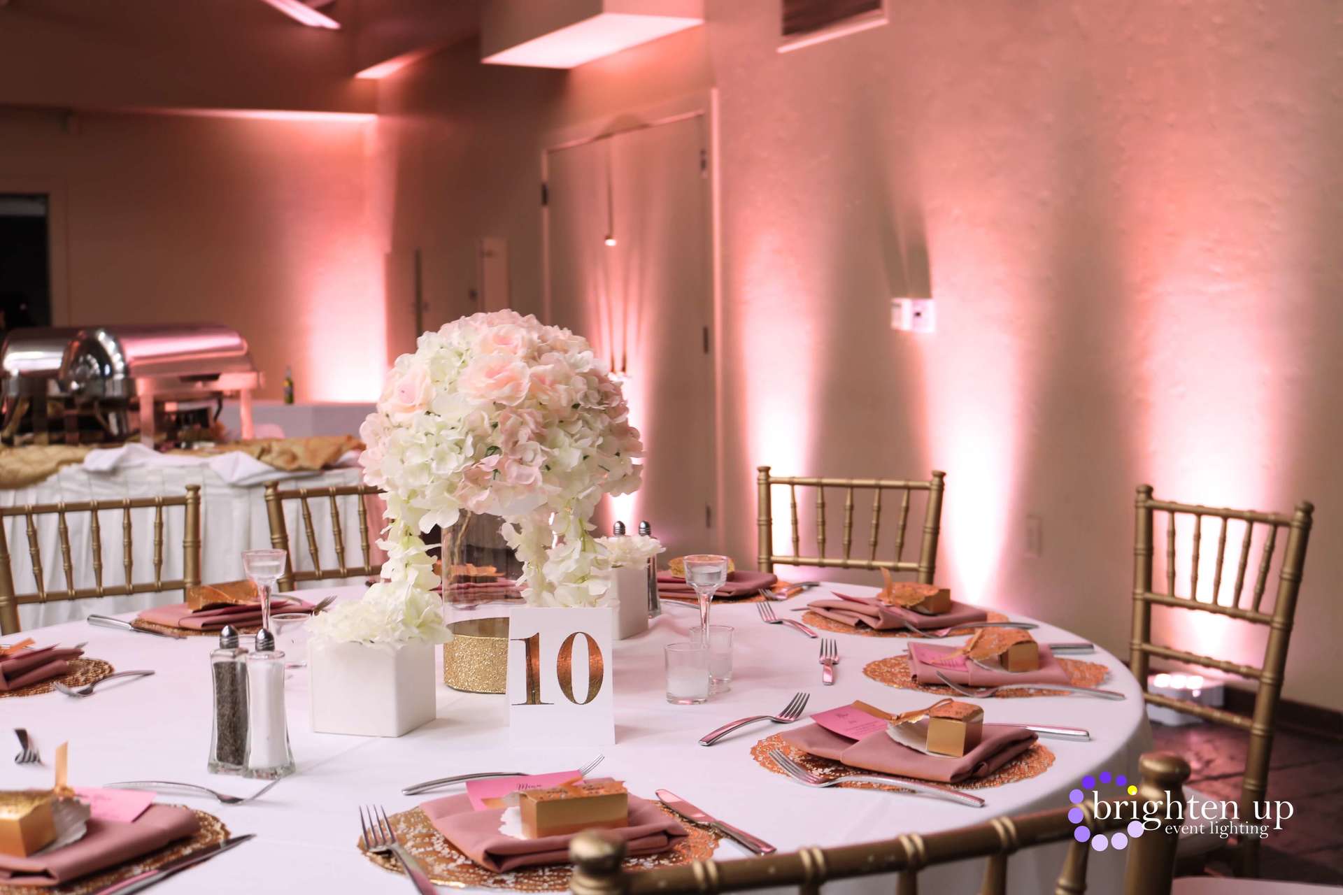 Granite Bay CA Golf Club Wedding Pink Uplighting
