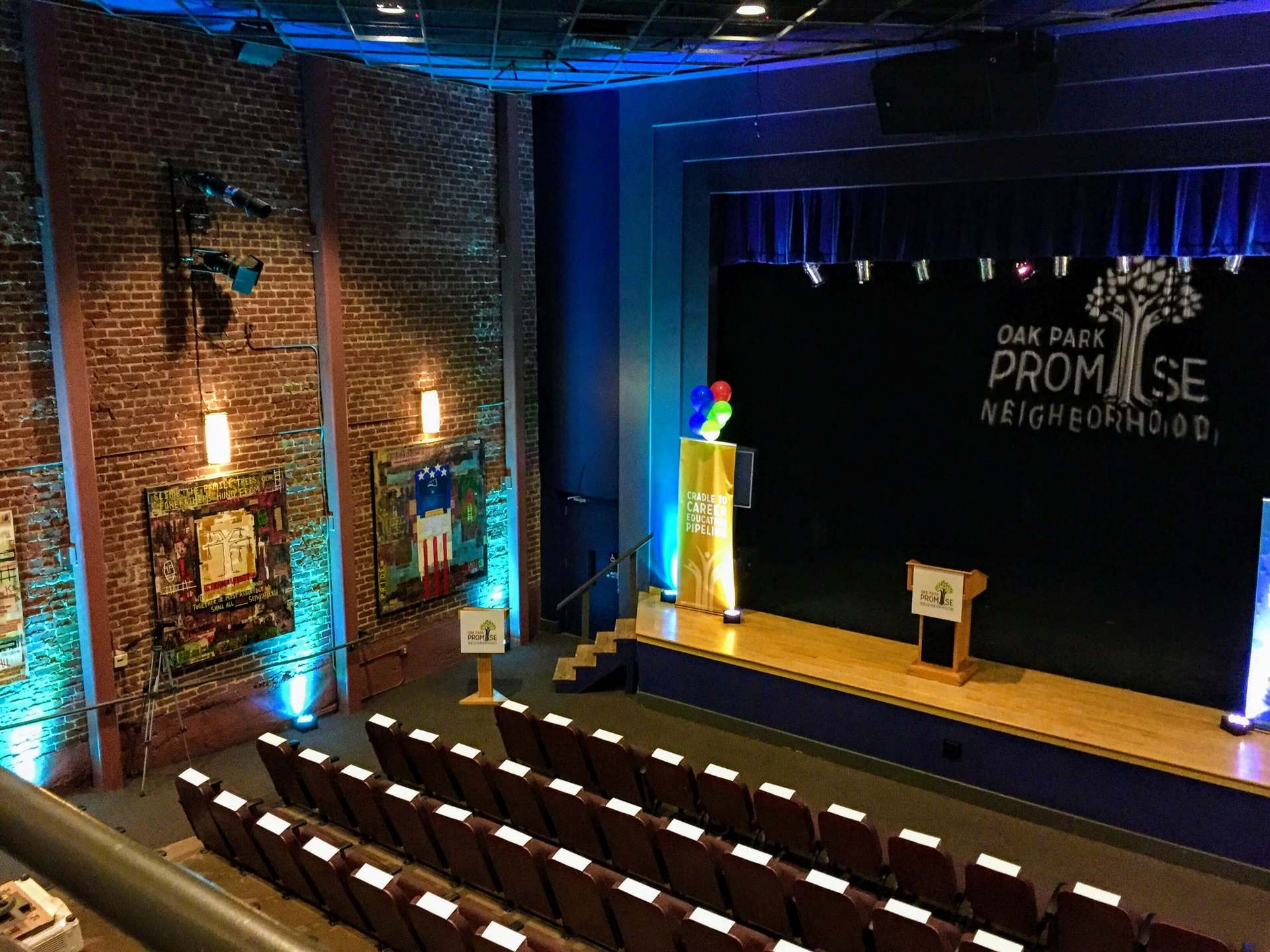 non-profit logo custom monogram and event lighting