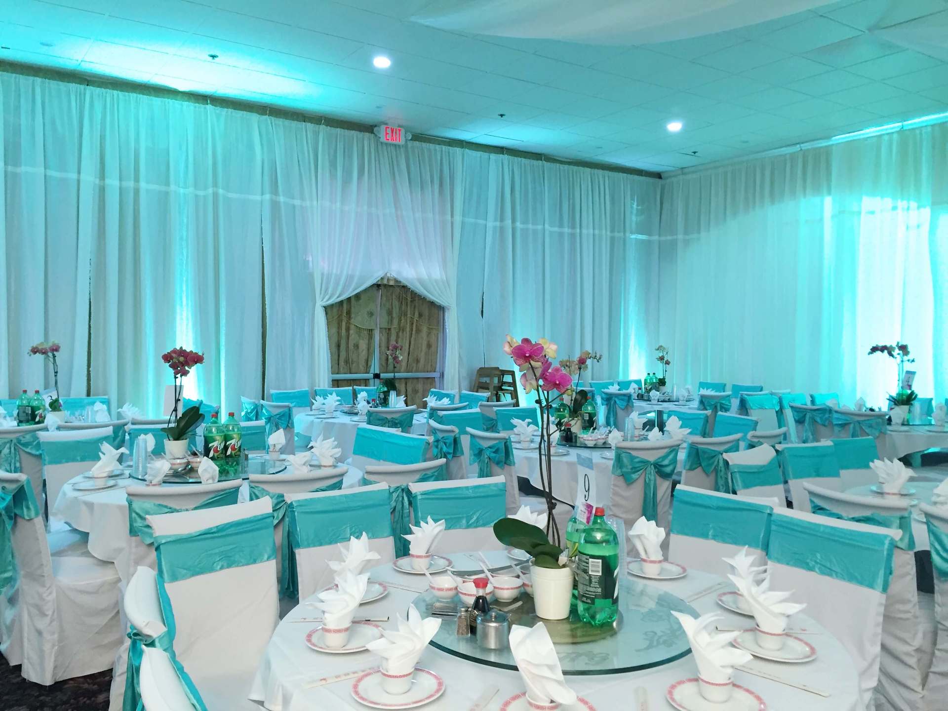 Happy Garden Restaurant Turquoise Wedding Sacramento Brighten Up Event Lighting​