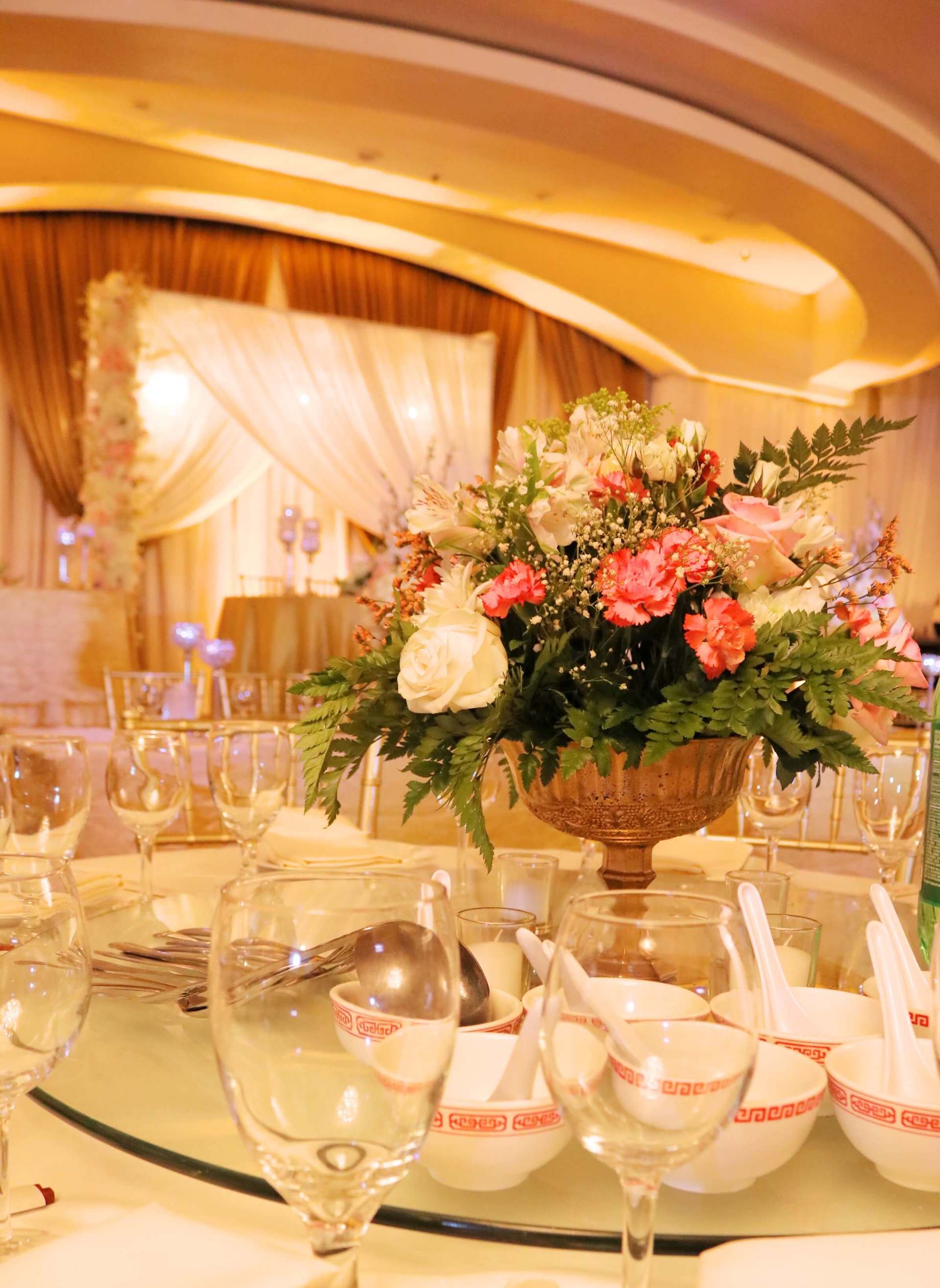 Happy Garden Restaurant Wedding Sacramento Gold Uplighting Brighten Up Event Lighting