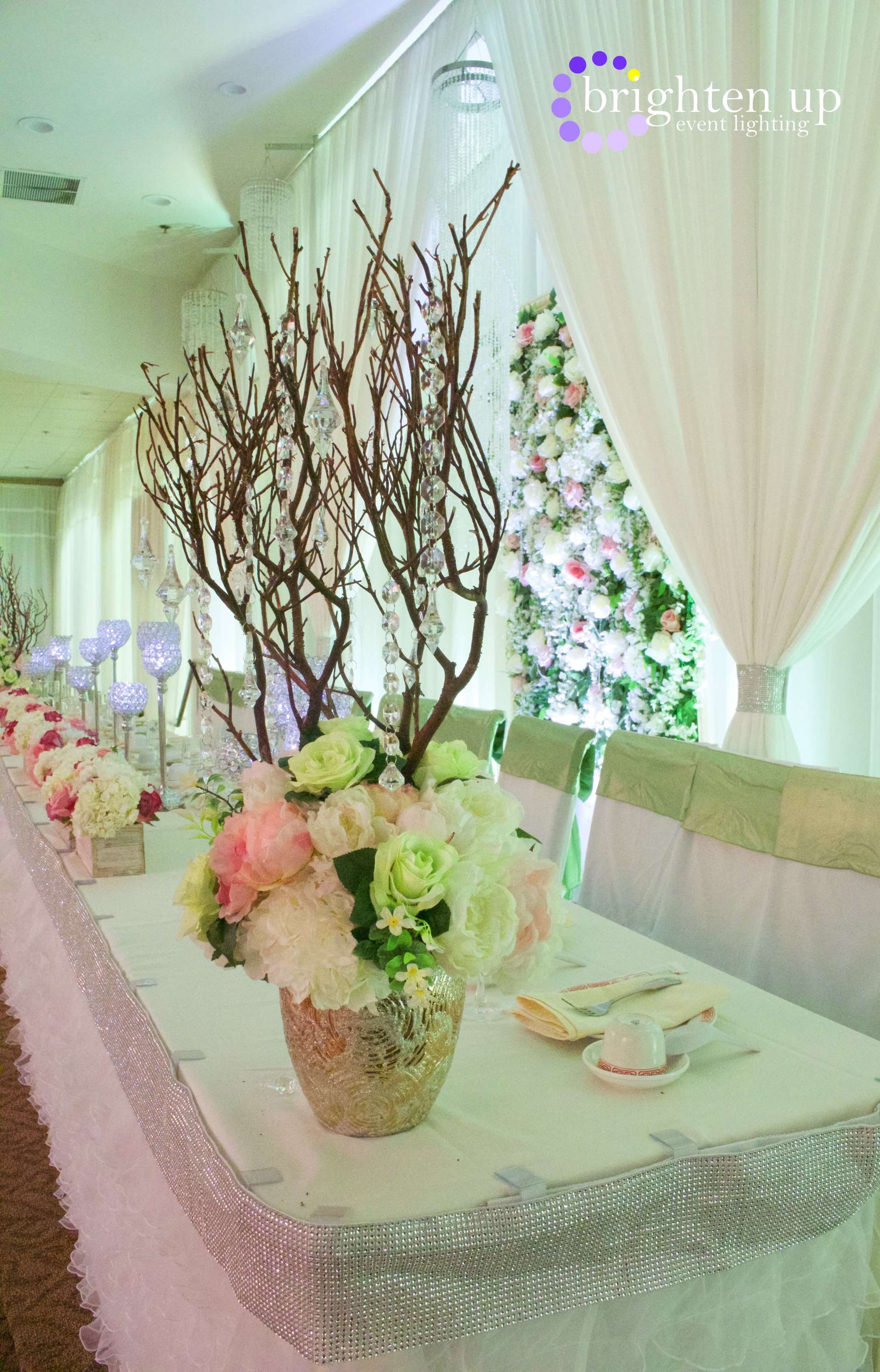 Happy Garden Restaurant Uplighting Wedding Mint Pastel Sacramento Brighten Up Event Lighting​