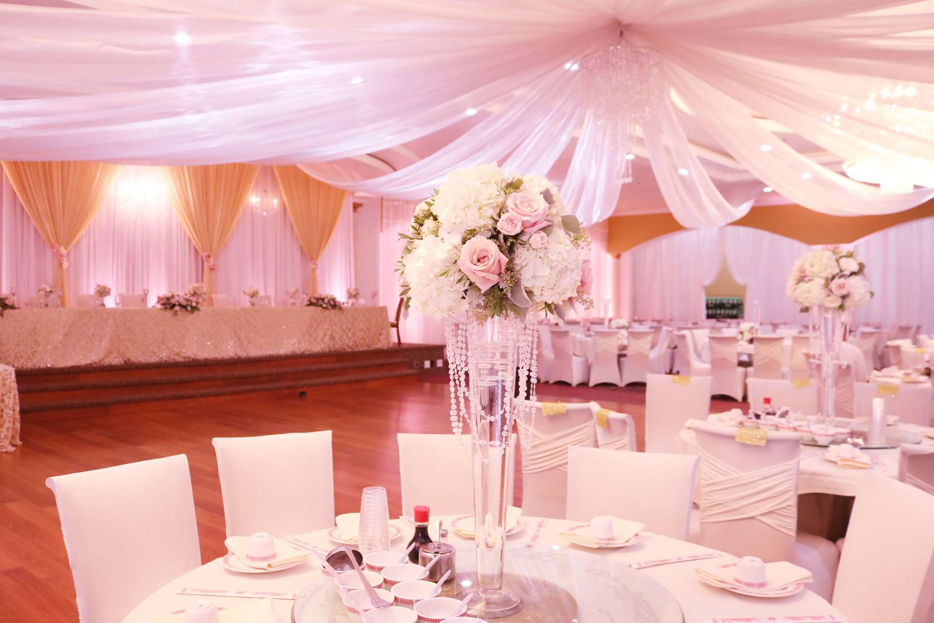 Pink Happy Garden Sacramento Wedding Uplighting