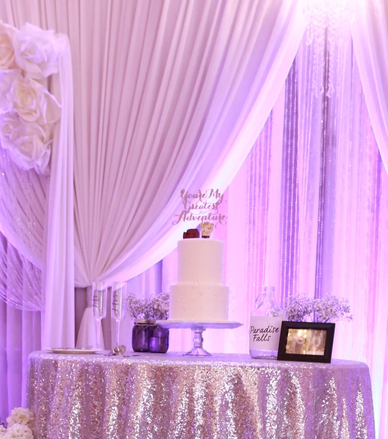 Kings Palace Restaurant Purple Wedding Sacramento Brighten Up Event Lighting