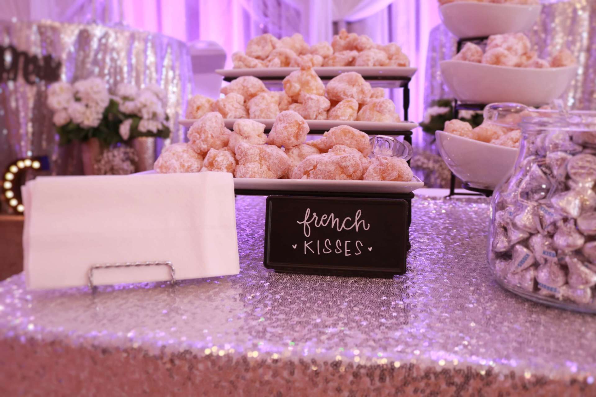 Kings Palace Restaurant Wedding Lavender Lilac Sacramento Brighten Up Event Lighting