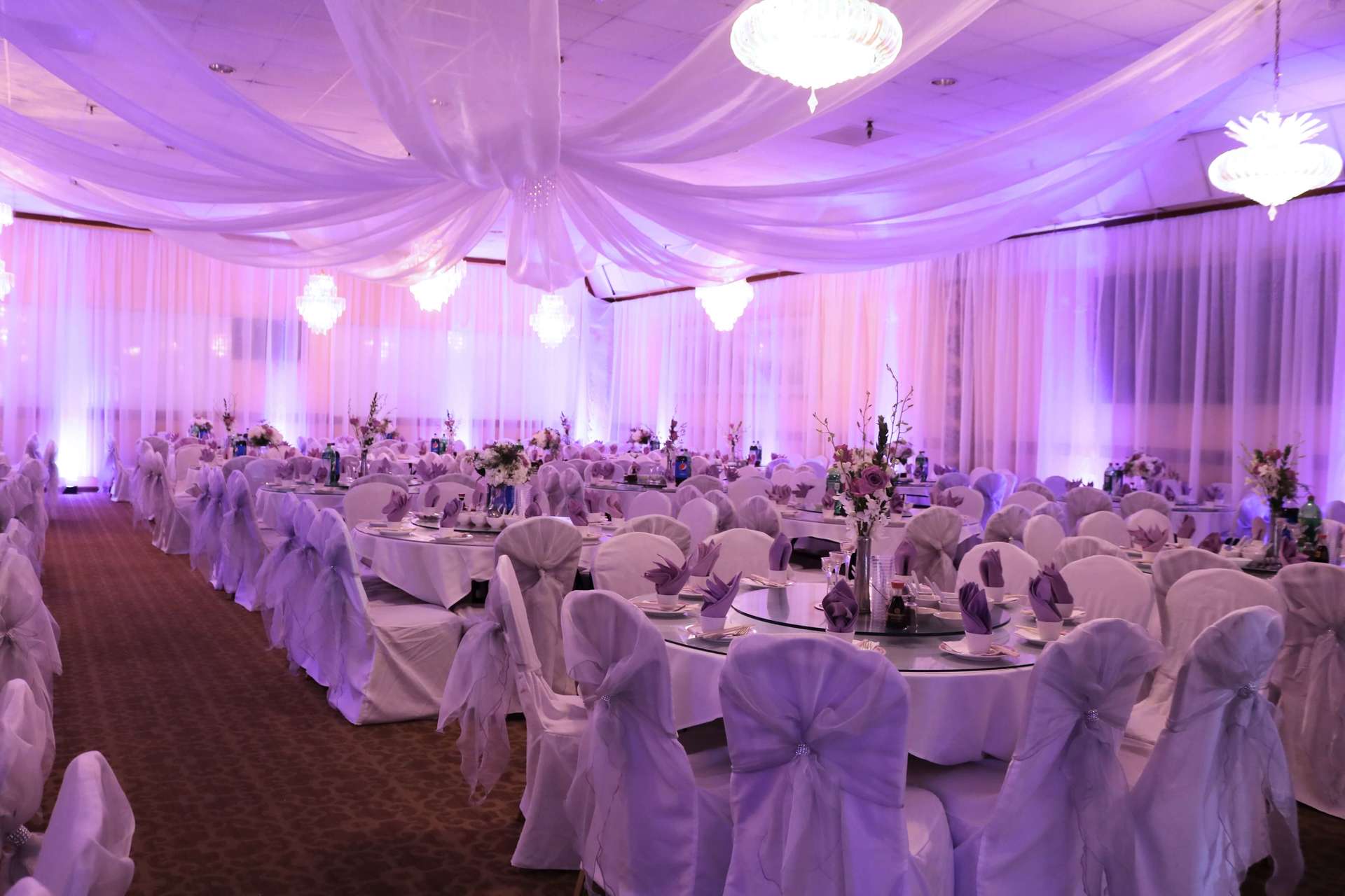 Kings Palace Restaurant Wedding Lavender Decor Sacramento Brighten Up Event Lighting