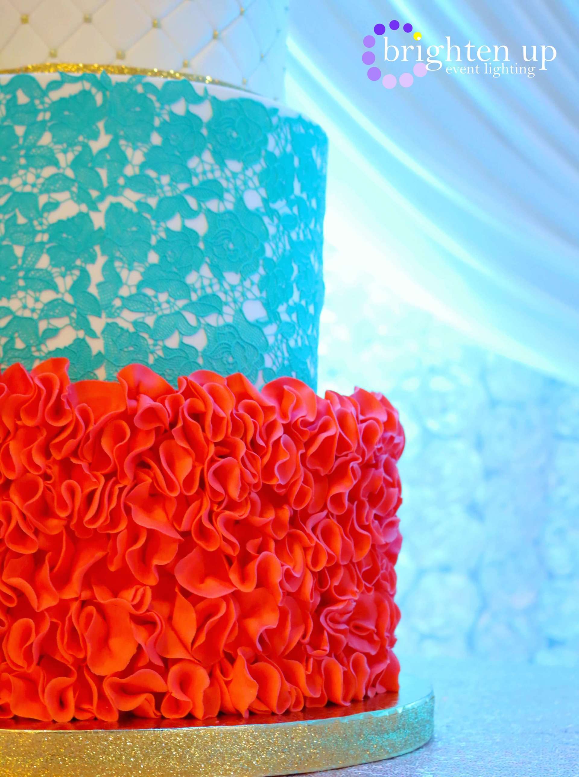 Kings Palace Restaurant Turquoise Wedding Orange Sacramento Brighten Up Event Lighting