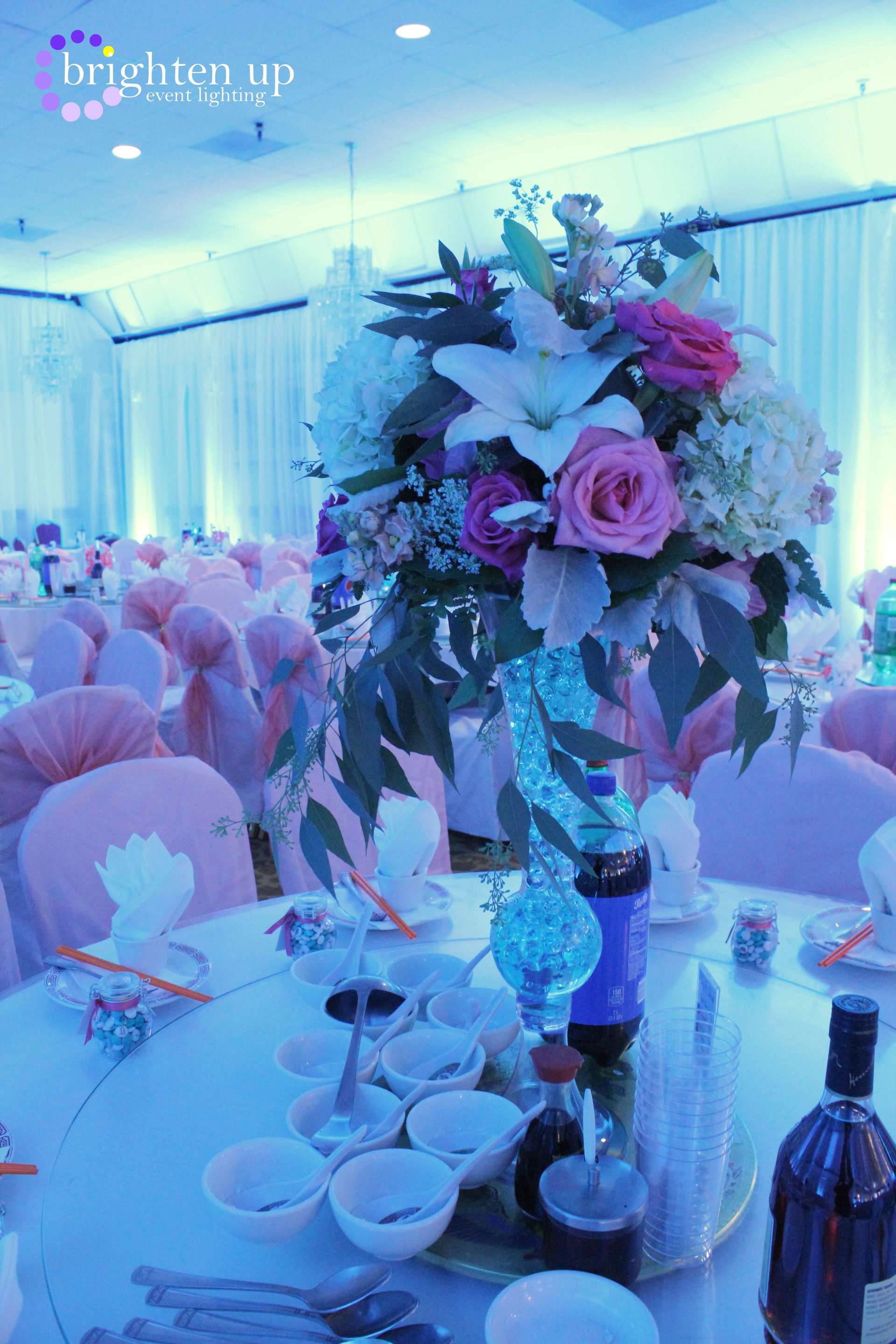 Kings Palace Restaurant Blue Turquoise Wedding Sacramento Brighten Up Event Lighting