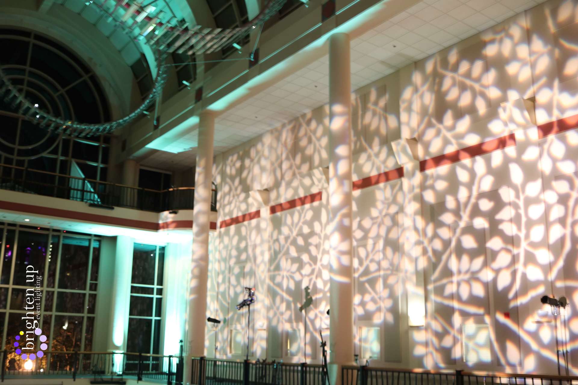 Tsakopoulos Library Galleria Wedding Uplighting Design Mint Green Lighting Brighten Up Event Lighting