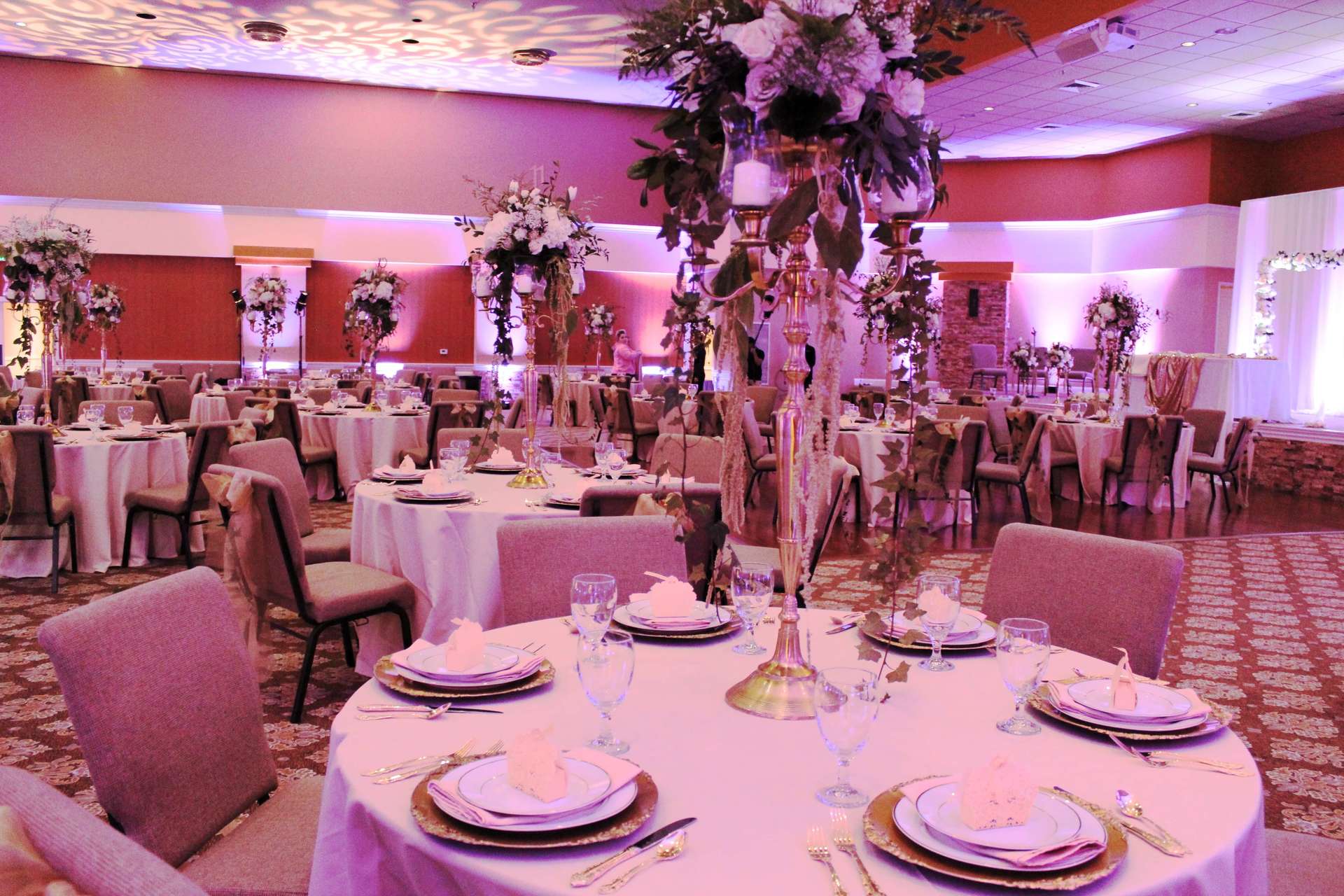 Rocklin Event Center Wedding Purple Uplighting Ceiling Lighting Brighten Up Event Lighting