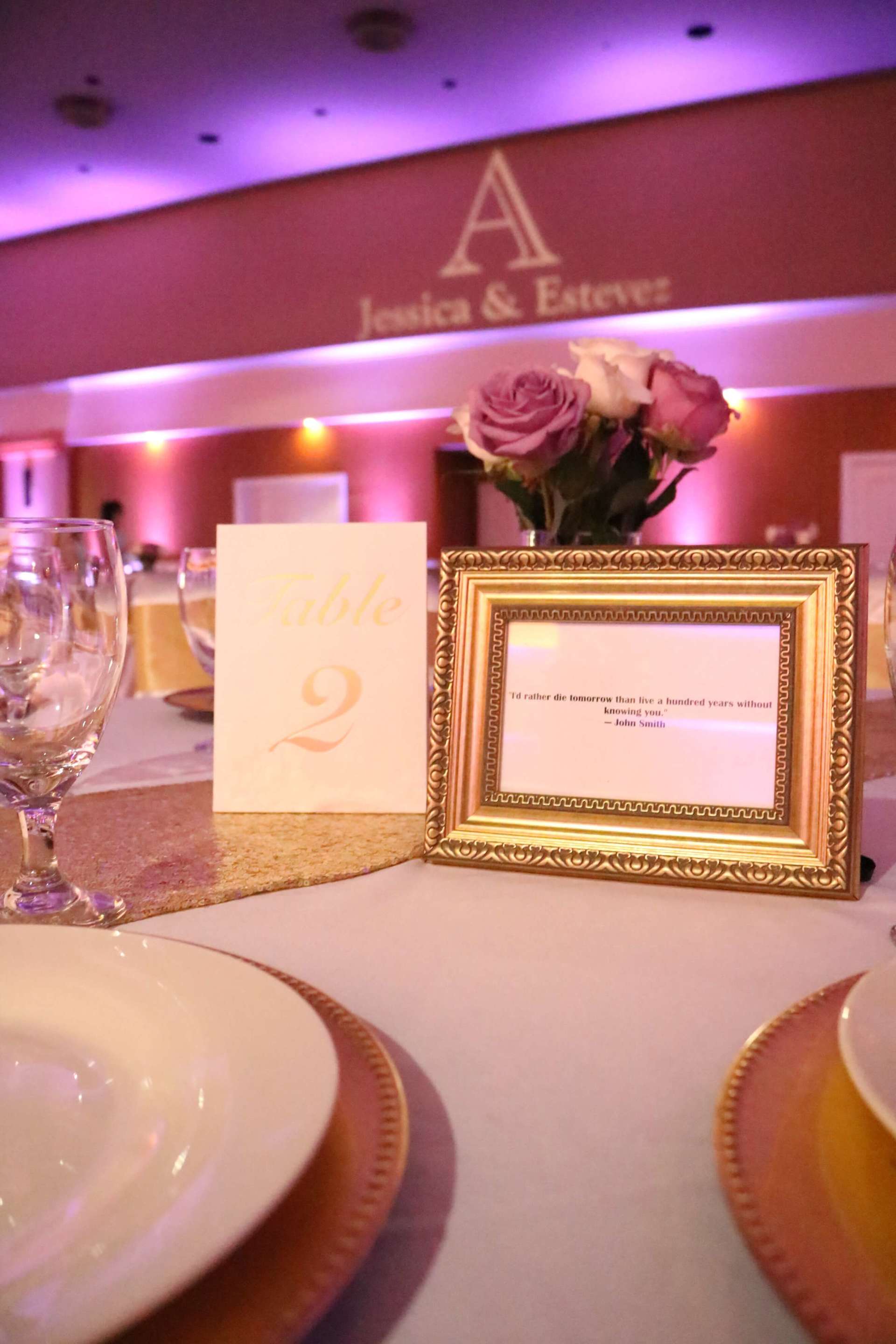 Rocklin Event Center Wedding Purple Uplighting Names Custom Monogram Brighten Up Event Lighting