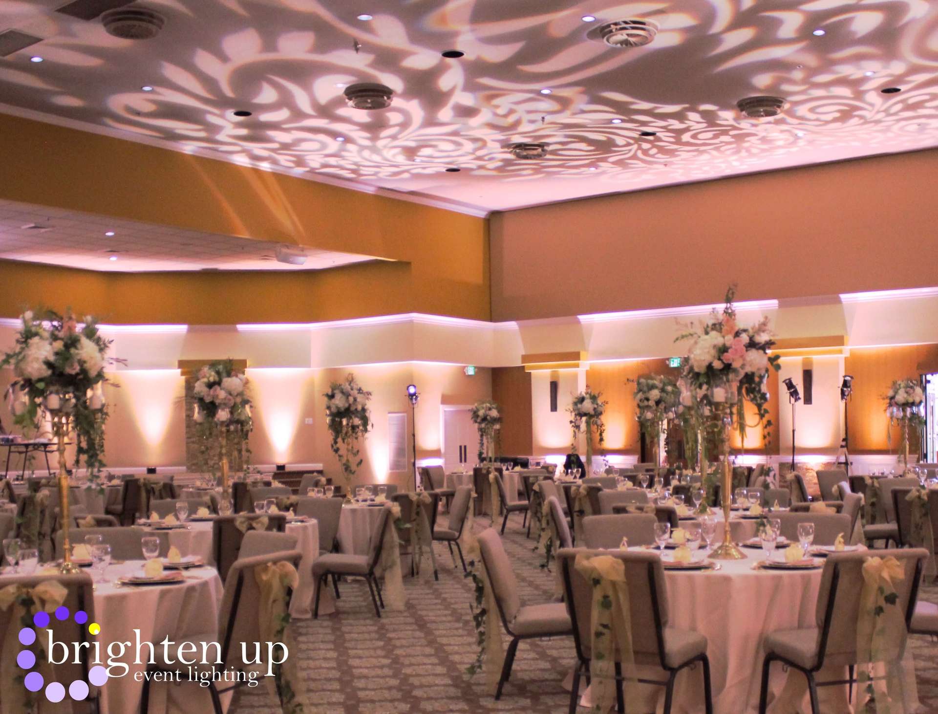 Rocklin Event Center Wedding Uplighting Amber Brighten Up Event Lighting