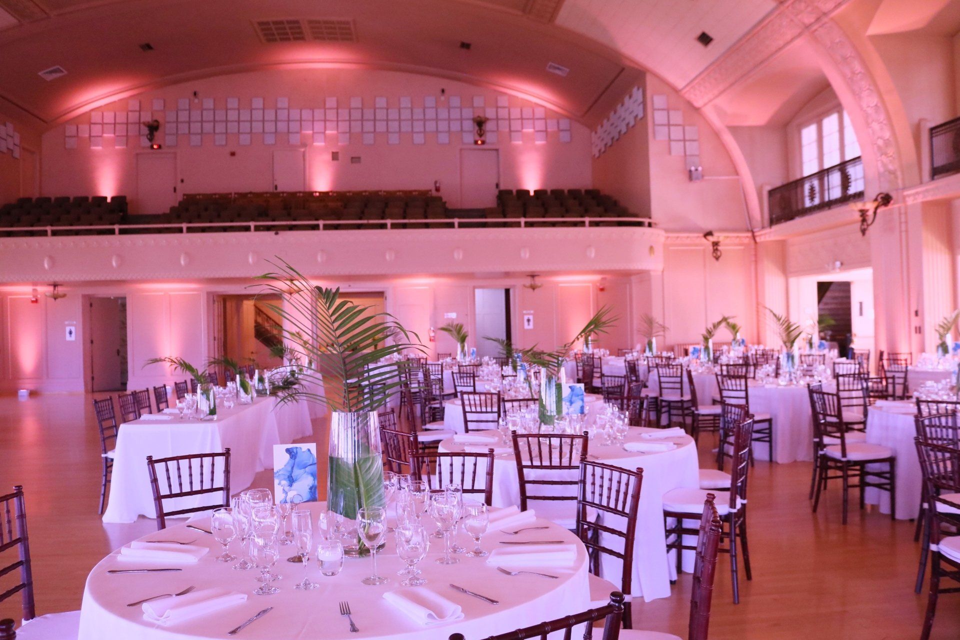 Masonic Temple Sacramento Blush Uplighting