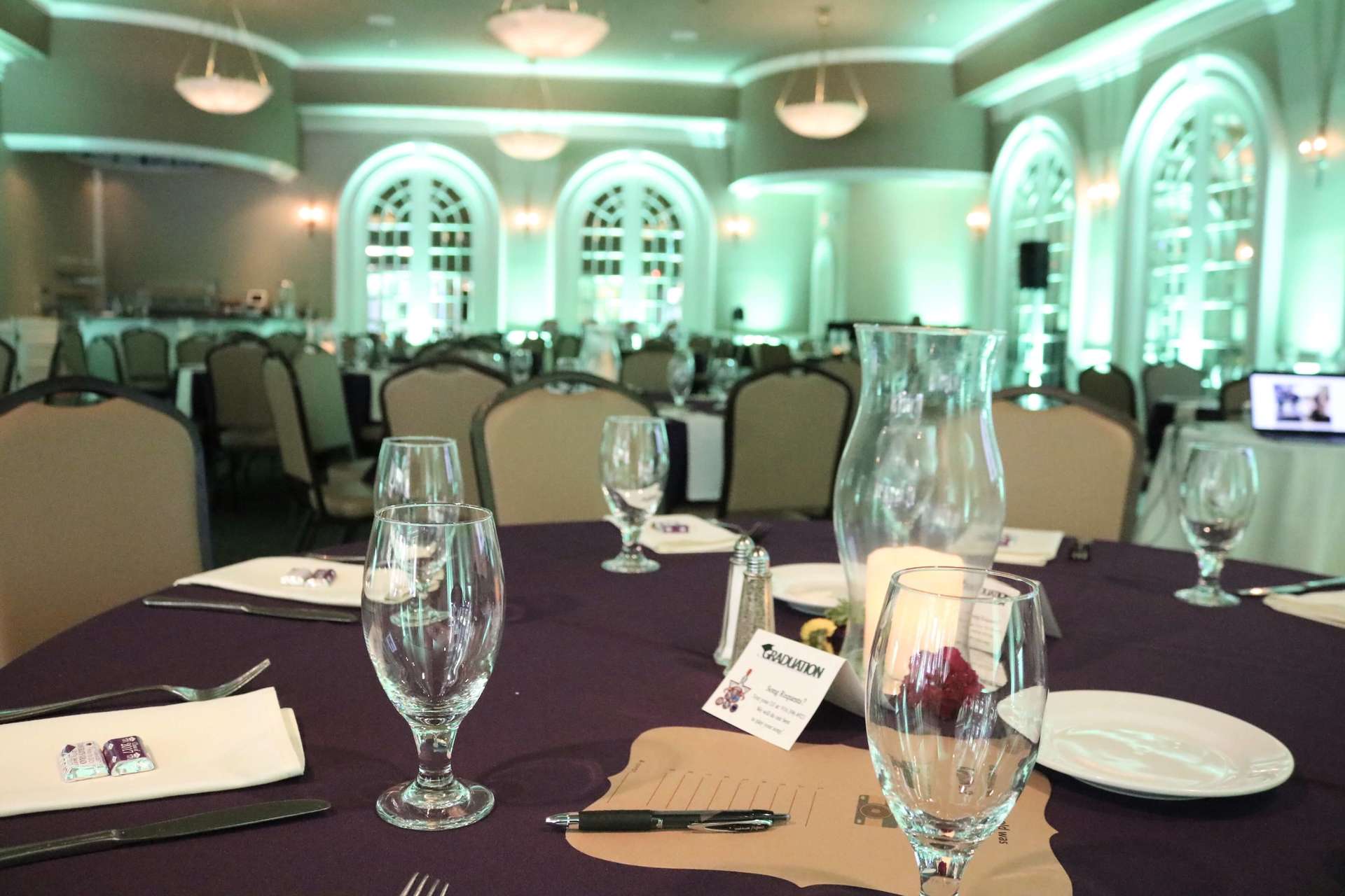 Sterling Hotel Wedgewood Wedding Pastel Mint Uplighting Brighten Up Event Lighting