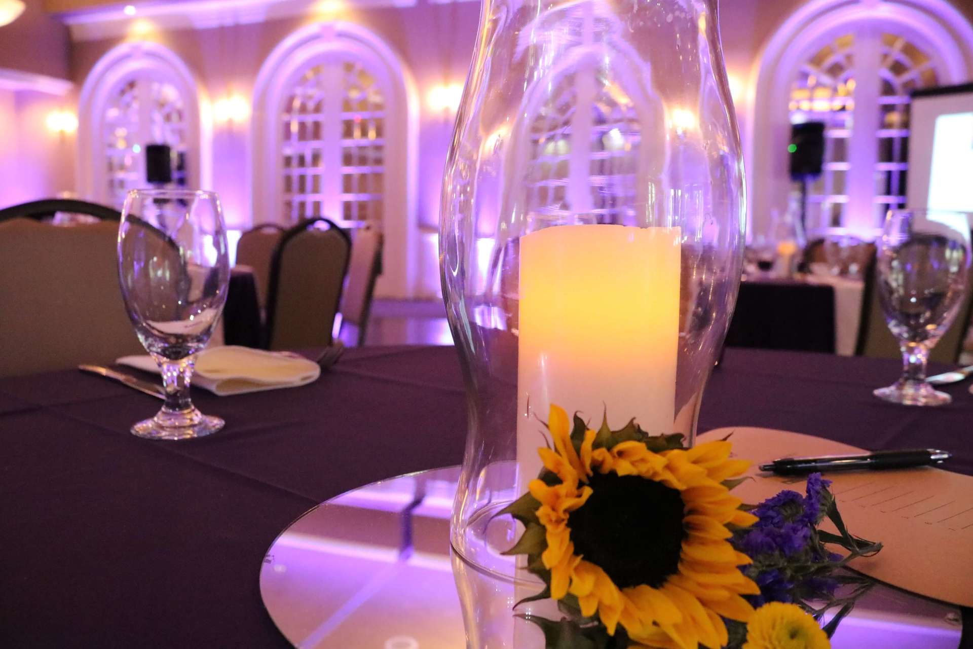 Sterling Hotel Wedgewood Sacramento Purple Wedding Lilac Purple Uplighting Brighten Up Event Lighting