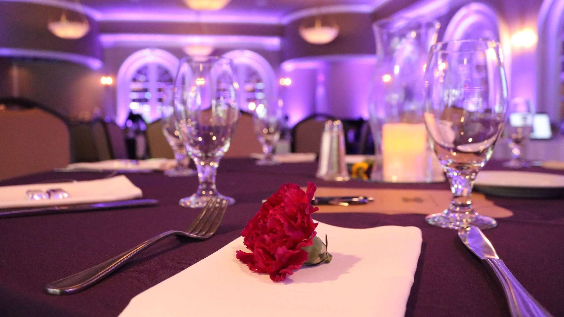 Sterling Hotel Wedgewood Sacramento Purple Wedding Uplighting Brighten Up Event Lighting