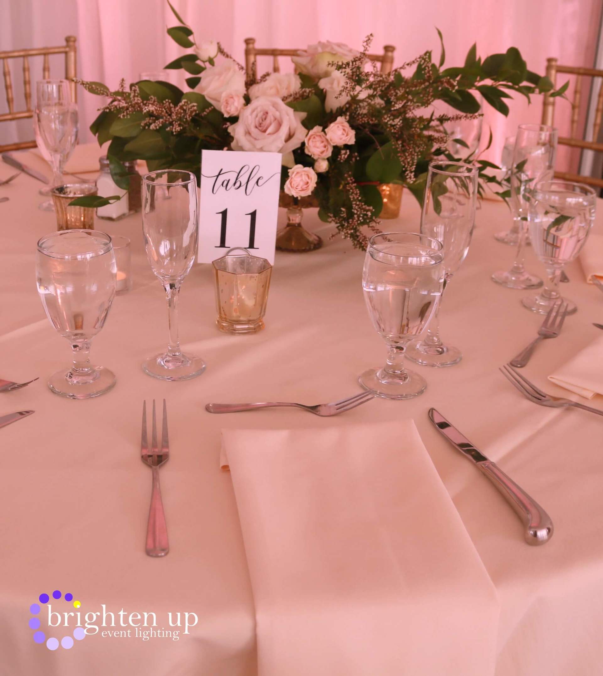 The Westin Sacramento Tent Wedding Pink Uplighting