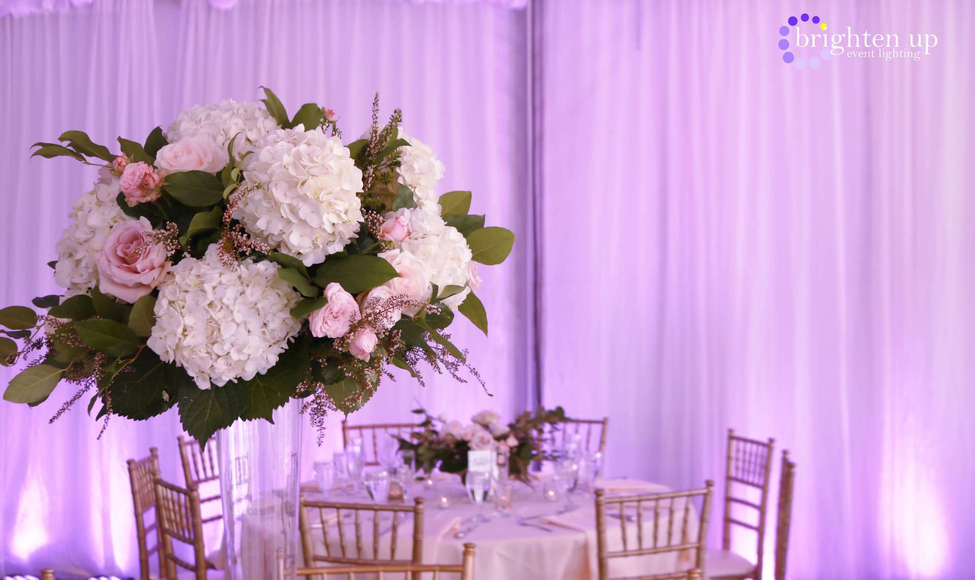 Westin Hotel Sacramento Wedding Purple Lilac Uplighting Brighten Up Event Lighting