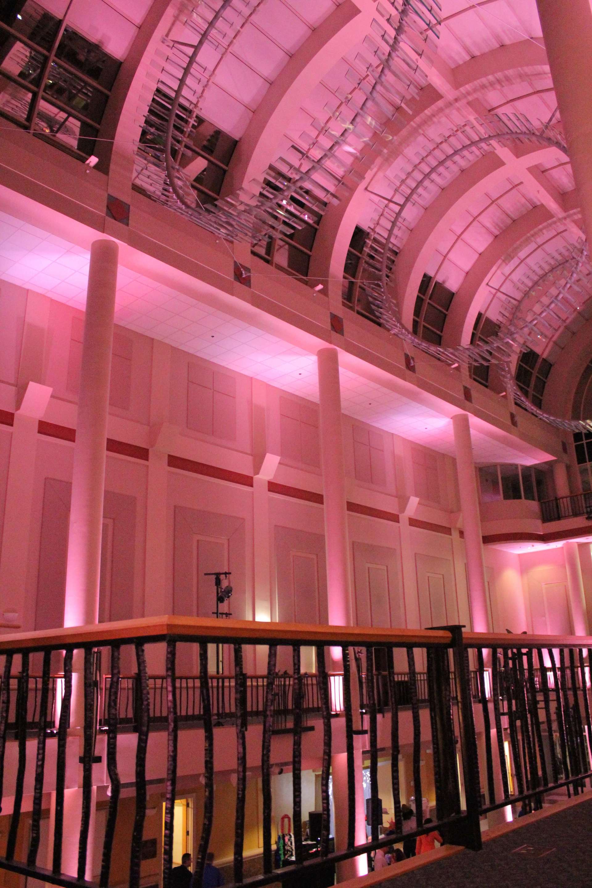 Sacramento Library Galleria Wedding Blush Lighting Decor