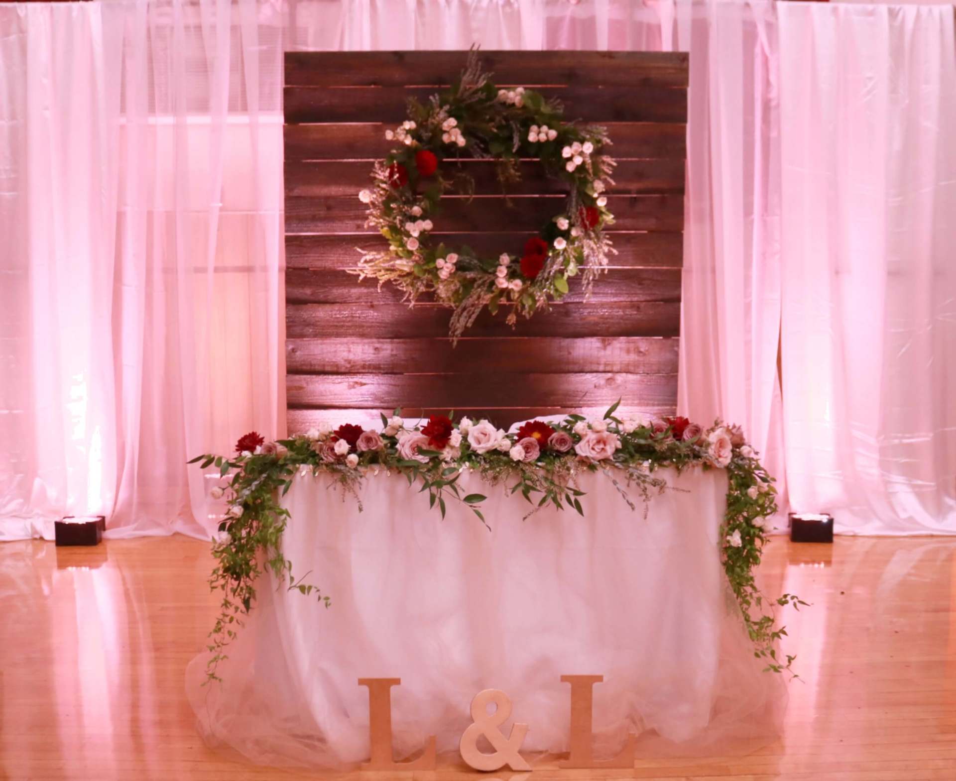 Sacramento Turn Verein Wedding Pink Uplighting