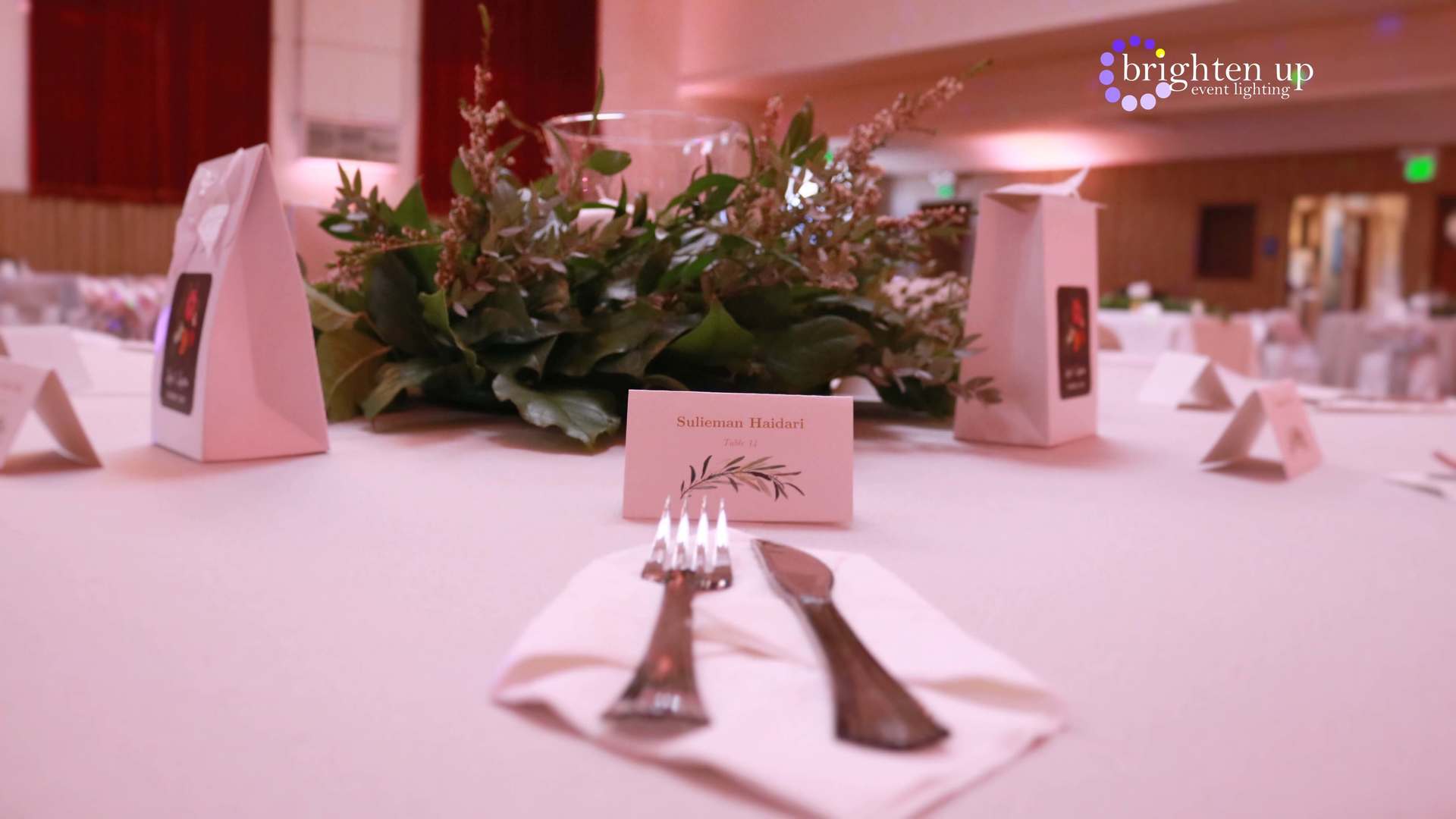 Table placement for wedding event.