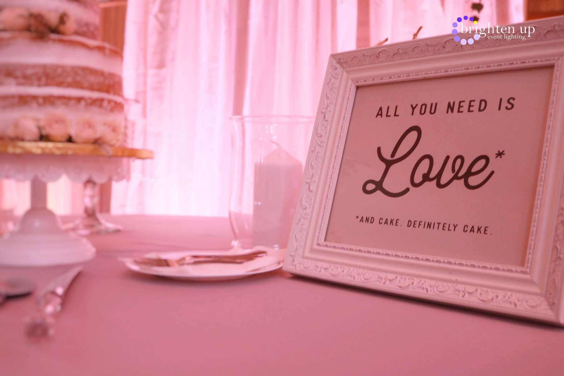 A sign on a table that says `` all you need is love ''
