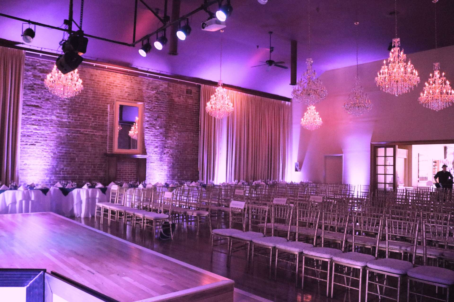 Vacaville Opera House Wedding Purple Uplighting Brighten Up Event Lighting