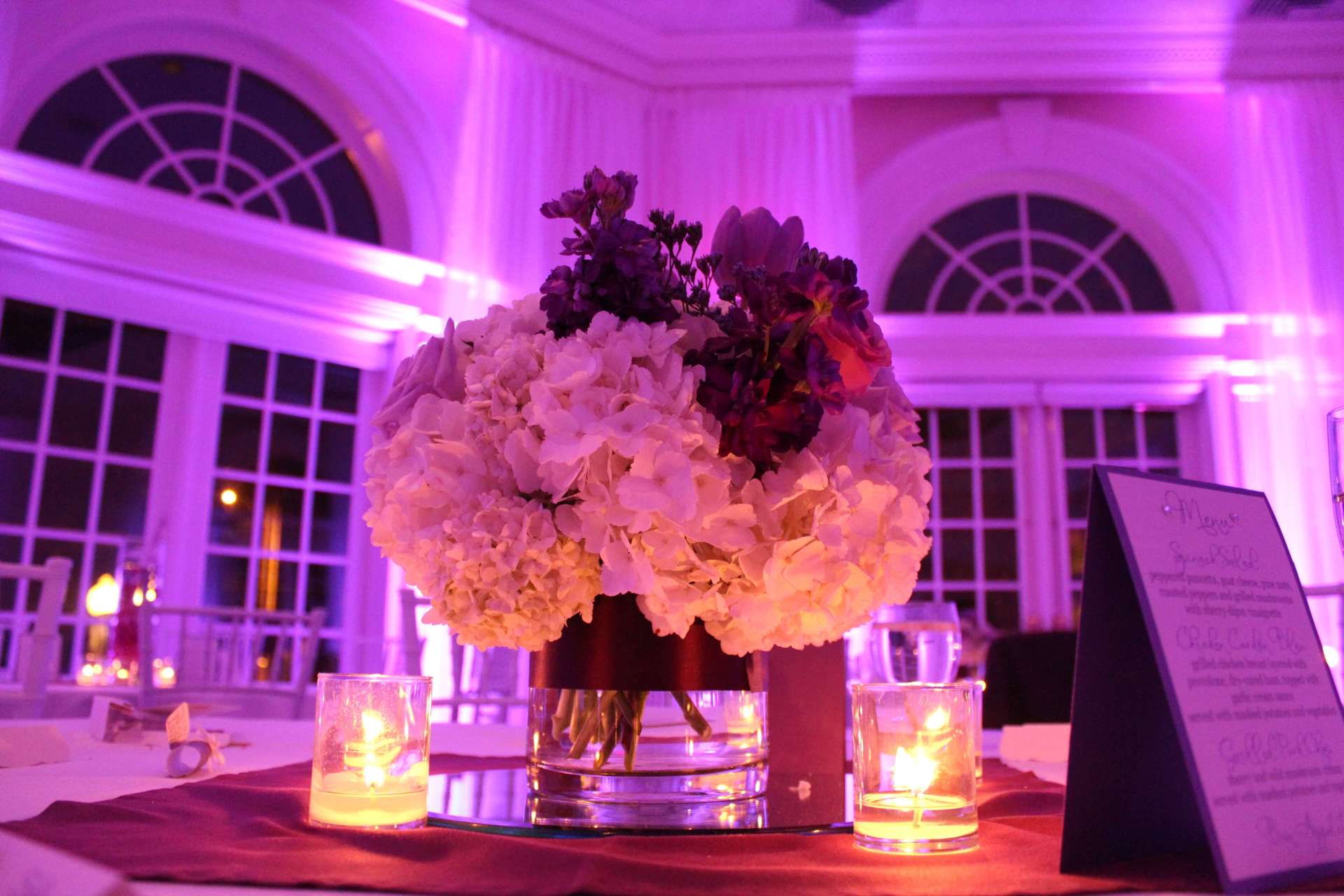 Vizcaya Sacramento Wedding Deep Purple Fuchsia Uplighting Brighten Up Event Lighting