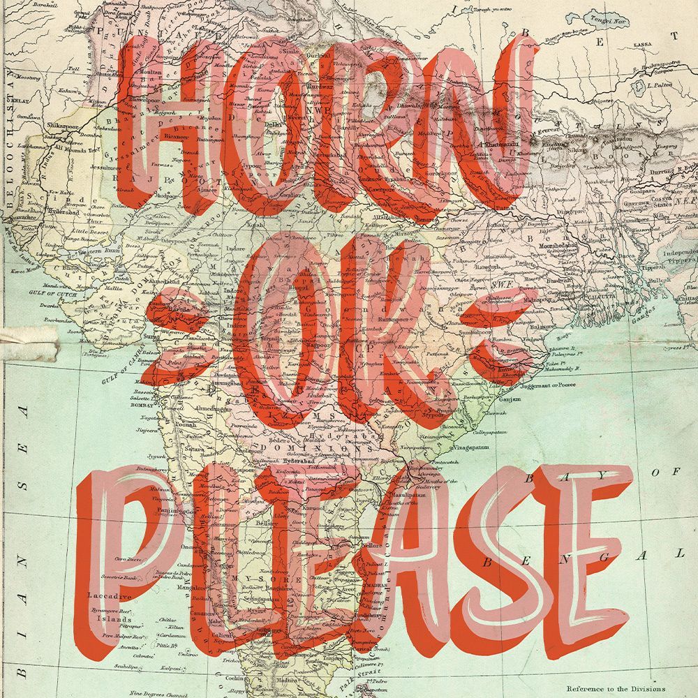 A poster that says horn ok please on a map