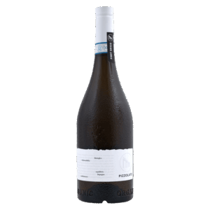 Italiaanse wijn van Pinot Grigio uit Veneto, Pizzolato met modern wit etiket en frisse biologische witte wijn met elegantie